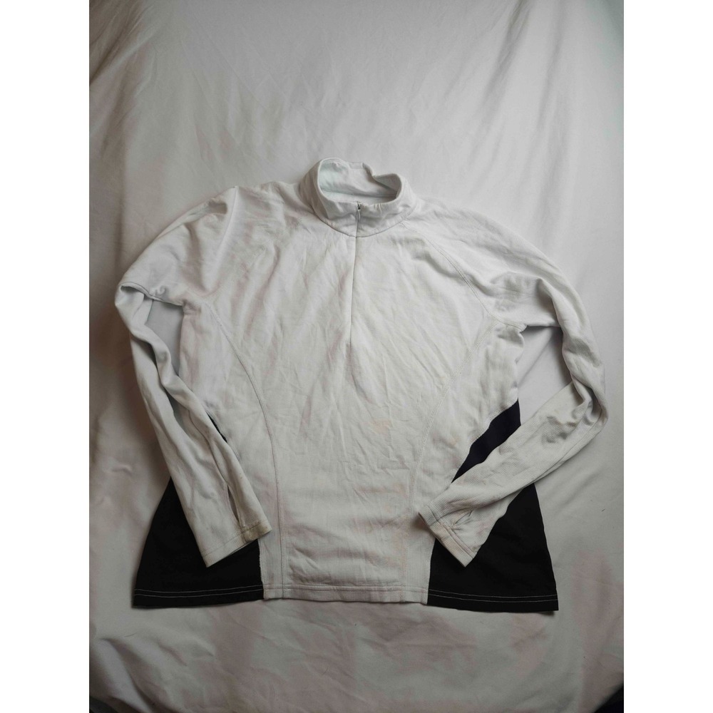 NordicTrack‎ 1/4 Zip Pullover Womens Size XL White Black Athletic Running Shirt
